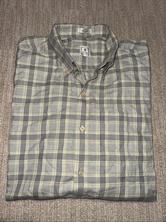Peter Millar Other - Peter Millar Men’s Button Down Shirt Size L White Yellow Long Sleeve Cotton Top